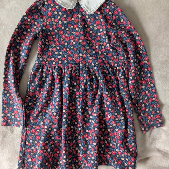 Collared long sleeve floral dress cotton - Picture 7 of 8